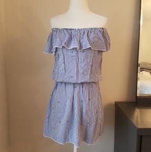 Ocean Drive off the shoulder striped anchor Minidress